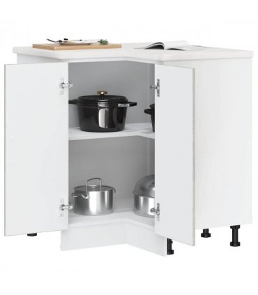 vidaXL Kitchen Corner Base Cabinet Kalmar Grey Sonoma Engi — Model: 1x corner bottom cabinet (2 doors) 75.5 cm wide 81.5 cm high