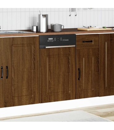 vidaXL Dishwasher Panel Kalmar Brown Oak 45x1.5x57 cm Engineered Wood — Model: 1x dishwasher panel 45 cm wide 57 cm high