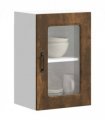 vidaXL Kitchen Wall Cabinet with Glass Door Kalmar Smoked Oak Engi — Model: 1x wall glass cabinet (1 door) 40 cm wide 60 cm high