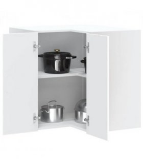 vidaXL Kitchen Wall Corner Cabinet Kalmar White Engineered Wood — Model: 1x wall corner cabinet 57 cm wide 60 cm high
