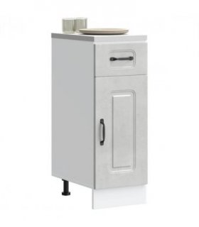 vidaXL Kitchen Base Cabinet Kalmar Concrete Grey Engineered — Model: 1x bottom cabinet (1 door 1 drawer) 30 cm wide 81.5 cm high