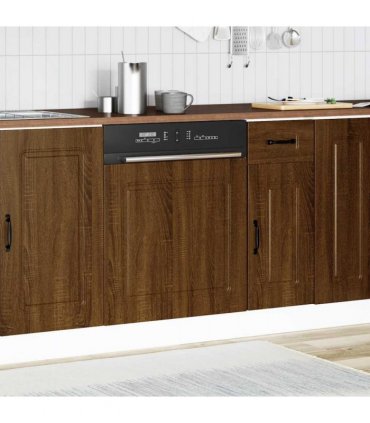 vidaXL Dishwasher Panel Kalmar Brown Oak 60x1.5x57 cm Engineered Wood — Model: 1x dishwasher panel 60 cm wide 57 cm high
