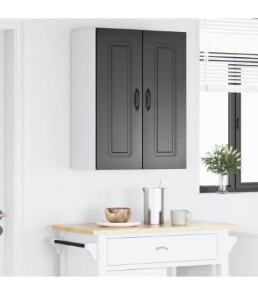 vidaXL Dishwasher Panel Kalmar 2 pcs Black 30 x 31 x 80 cm — Model: 2x wall cabinet (1 door) 30 cm wide 80 cm high