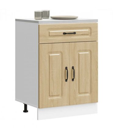 vidaXL Kitchen Base Cabinet Kalmar Sonoma Oak Engineered W — Model: 1x bottom cabinet (2 doors 1 drawer) 60 cm wide 81.5 cm high