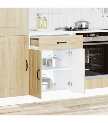vidaXL Kitchen Base Cabinet Kalmar Sonoma Oak Engineered W — Model: 1x bottom cabinet (2 doors 1 drawer) 60 cm wide 81.5 cm high