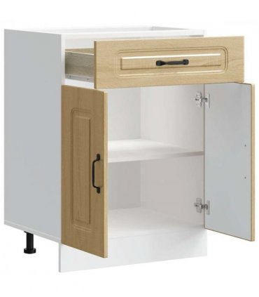 vidaXL Kitchen Base Cabinet Kalmar Sonoma Oak Engineered W — Model: 1x bottom cabinet (2 doors 1 drawer) 60 cm wide 81.5 cm high