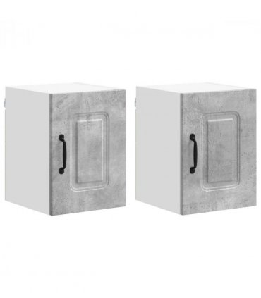 vidaXL Dishwasher Panel Kalmar 2 pcs Concrete Grey 30 x 31 x 40 cm — Model: 2x wall cabinet (1 door) 30 cm wide 40 cm high