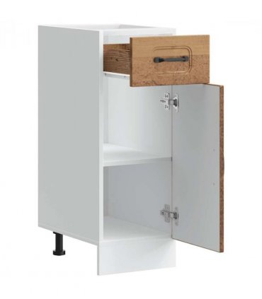 vidaXL Kitchen Base Cabinet Kalmar Old Wood Engineered Wood — Model: 1x bottom cabinet (1 door 1 drawer) 30 cm wide 81.5 cm high