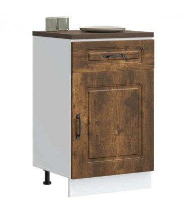 vidaXL Kitchen Base Cabinet Kalmar Smoked Oak Engineered Wo — Model: 1x bottom cabinet (1 door 1 drawer) 50 cm wide 81.5 cm high