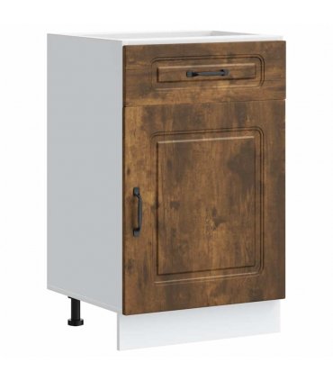 vidaXL Kitchen Base Cabinet Kalmar Smoked Oak Engineered Wo — Model: 1x bottom cabinet (1 door 1 drawer) 50 cm wide 81.5 cm high