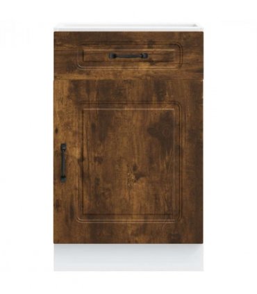 vidaXL Kitchen Base Cabinet Kalmar Smoked Oak Engineered Wo — Model: 1x bottom cabinet (1 door 1 drawer) 50 cm wide 81.5 cm high