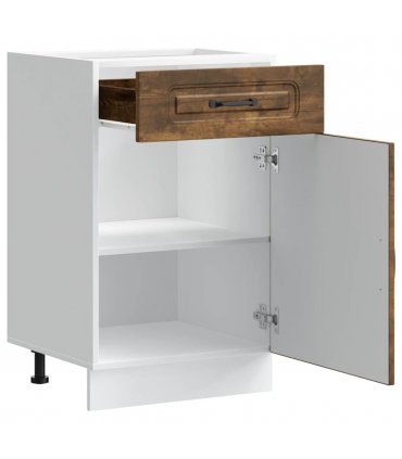 vidaXL Kitchen Base Cabinet Kalmar Smoked Oak Engineered Wo — Model: 1x bottom cabinet (1 door 1 drawer) 50 cm wide 81.5 cm high