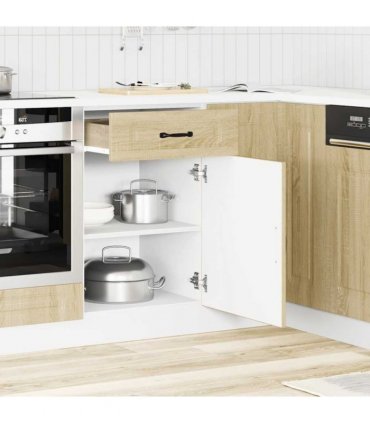 vidaXL Kitchen Base Cabinet Kalmar Sonoma Oak Engineered Wo — Model: 1x bottom cabinet (1 door 1 drawer) 50 cm wide 81.5 cm high