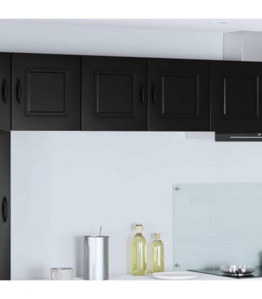 vidaXL Dishwasher Panel Kalmar Black 80 x 31 x 40 cm Engineered Wood — Model: 1x wall cabinet (2 doors) 80 cm wide 40 cm high