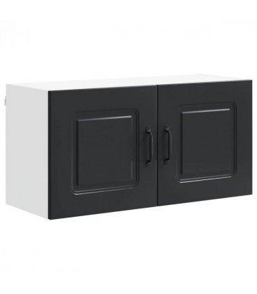 vidaXL Dishwasher Panel Kalmar Black 80 x 31 x 40 cm Engineered Wood — Model: 1x wall cabinet (2 doors) 80 cm wide 40 cm high