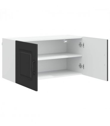 vidaXL Dishwasher Panel Kalmar Black 80 x 31 x 40 cm Engineered Wood — Model: 1x wall cabinet (2 doors) 80 cm wide 40 cm high