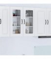 vidaXL Dishwasher Panel Kalmar White 40 x 31 x 80 cm Engineered Wo — Model: 1x wall glass cabinet (1 door) 40 cm wide 80 cm high