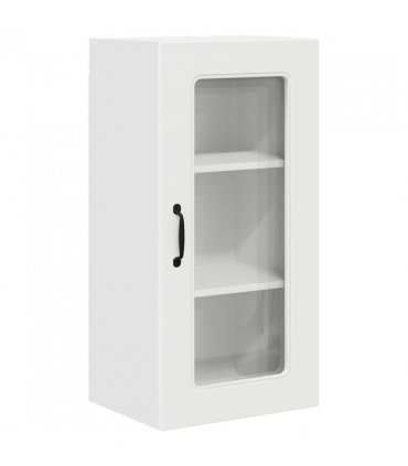 vidaXL Dishwasher Panel Kalmar White 40 x 31 x 80 cm Engineered Wo — Model: 1x wall glass cabinet (1 door) 40 cm wide 80 cm high