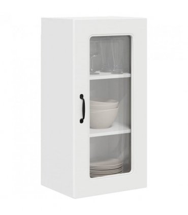 vidaXL Dishwasher Panel Kalmar White 40 x 31 x 80 cm Engineered Wo — Model: 1x wall glass cabinet (1 door) 40 cm wide 80 cm high