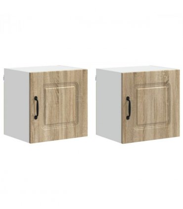 vidaXL Dishwasher Panel Kalmar 2 pcs Sonoma Oak 40 x 31 x 40 cm — Model: 2x wall cabinet (1 door) 40 cm wide 40 cm high