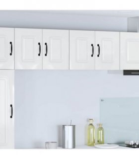 vidaXL Dishwasher Panel Kalmar 2 pcs High Gloss White 60 x 31 x 40 cm — Model: 2x wall cabinet (2 doors) 60 cm wide 40 cm high