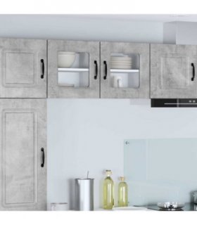 vidaXL Dishwasher Panel Kalmar 2 pcs Concrete Grey 40 x 31 x 40 cm — Model: 2x wall glass cabinet (1 door) 40 cm wide 40 cm high