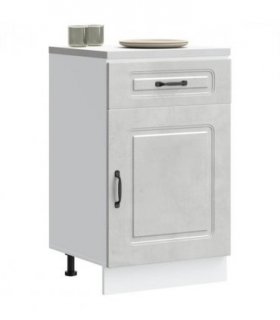 vidaXL Kitchen Base Cabinet Kalmar Concrete Grey Engineered — Model: 1x bottom cabinet (1 door 1 drawer) 50 cm wide 81.5 cm high