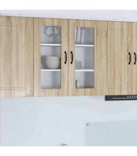 vidaXL Dishwasher Panel Kalmar Sonoma Oak 80 x 31 x 80 cm — Model: 1x wall glass cabinet (2 doors) 80 cm wide 80 cm high