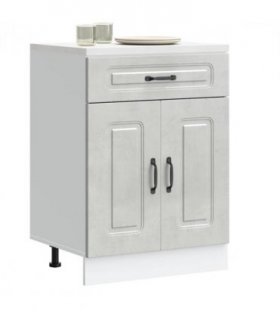 vidaXL Kitchen Base Cabinet Kalmar Concrete Grey Engineere — Model: 1x bottom cabinet (2 doors 1 drawer) 60 cm wide 81.5 cm high