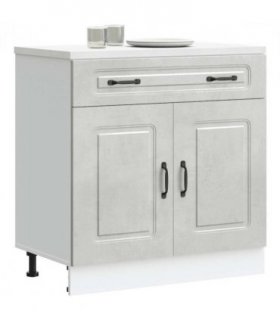 vidaXL Kitchen Base Cabinet Kalmar Concrete Grey Engineere — Model: 1x bottom cabinet (2 doors 1 drawer) 80 cm wide 81.5 cm high