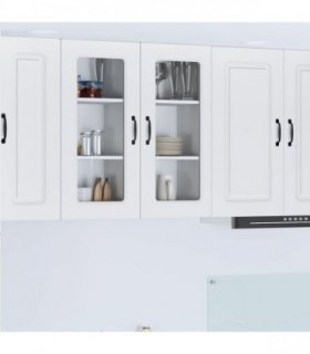 vidaXL Dishwasher Panel Kalmar 2 pcs White 40 x 31 x 80 cm — Model: 2x wall glass cabinet (1 door) 40 cm wide 80 cm high