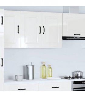 vidaXL Kitchen Wall Cabinet Kalmar High Gloss White Engineered Wood — Model: 1x wall cabinet (2 doors) 80 cm wide 60 cm high