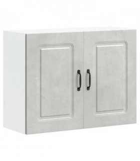 vidaXL Kitchen Wall Cabinet Kalmar Concrete Grey Engineered Wood — Model: 1x wall cabinet (2 doors) 80 cm wide 60 cm high