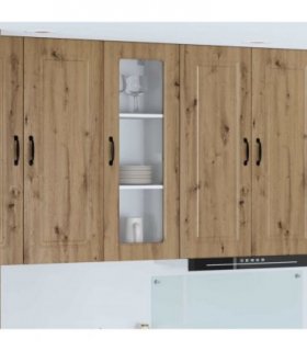 vidaXL Dishwasher Panel Kalmar Artisan Oak 40 x 31 x 100 cm — Model: 1x wall glass cabinet (1 door) 40 cm wide 100 cm high