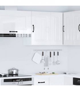 vidaXL Kitchen Wall Cabinet Kalmar High Gloss White Engineered Wood — Model: 1x wall cabinet (1 door) 40 cm wide 60 cm high