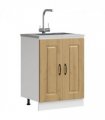 vidaXL Sink Base Cabinet Kalmar Artisan Oak 60x46x81.5 cm Engineere — Model: 1x bottom cabinet (2 doors) 60 cm wide 81.5 cm high