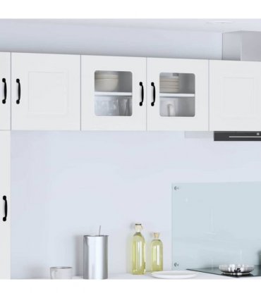 vidaXL Dishwasher Panel Kalmar White 80 x 31 x 40 cm Engineered W — Model: 1x wall glass cabinet (2 doors) 80 cm wide 40 cm high