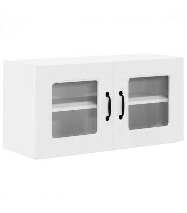 vidaXL Dishwasher Panel Kalmar White 80 x 31 x 40 cm Engineered W — Model: 1x wall glass cabinet (2 doors) 80 cm wide 40 cm high