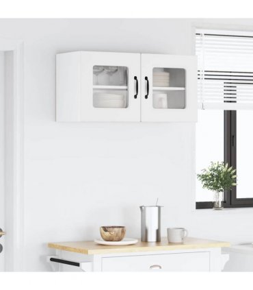 vidaXL Dishwasher Panel Kalmar White 80 x 31 x 40 cm Engineered W — Model: 1x wall glass cabinet (2 doors) 80 cm wide 40 cm high