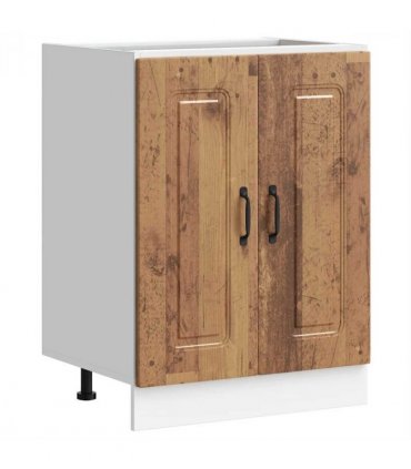 vidaXL Sink Base Cabinet Kalmar Old Wood 60x46x81.5 cm Engineered W — Model: 1x bottom cabinet (2 doors) 60 cm wide 81.5 cm high