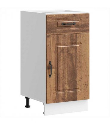 vidaXL Kitchen Base Cabinet Kalmar Old Wood Engineered Wood — Model: 1x bottom cabinet (1 door 1 drawer) 40 cm wide 81.5 cm high