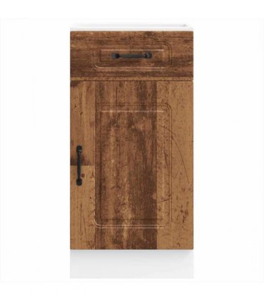 vidaXL Kitchen Base Cabinet Kalmar Old Wood Engineered Wood — Model: 1x bottom cabinet (1 door 1 drawer) 40 cm wide 81.5 cm high