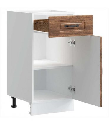 vidaXL Kitchen Base Cabinet Kalmar Old Wood Engineered Wood — Model: 1x bottom cabinet (1 door 1 drawer) 40 cm wide 81.5 cm high