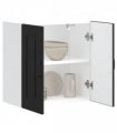 vidaXL Kitchen Wall Cabinet Kalmar Black Engineered Wood — Model: 1x wall cabinet (2 doors) 60 cm wide 60 cm high
