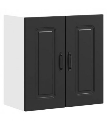 vidaXL Kitchen Wall Cabinet Kalmar Black Engineered Wood — Model: 1x wall cabinet (2 doors) 60 cm wide 60 cm high