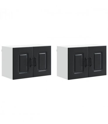vidaXL Dishwasher Panel Kalmar 2 pcs Black 60 x 31 x 40 cm — Model: 2x wall cabinet (2 doors) 60 cm wide 40 cm high