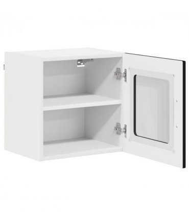 vidaXL Dishwasher Panel Kalmar Black 40 x 31 x 40 cm Engineered Wo — Model: 1x wall glass cabinet (1 door) 40 cm wide 40 cm high