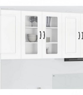 vidaXL Dishwasher Panel Kalmar White 80 x 31 x 80 cm Engineered W — Model: 1x wall glass cabinet (2 doors) 80 cm wide 80 cm high
