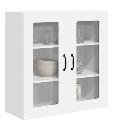 vidaXL Dishwasher Panel Kalmar White 80 x 31 x 80 cm Engineered W — Model: 1x wall glass cabinet (2 doors) 80 cm wide 80 cm high