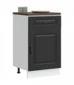 vidaXL Kitchen Base Cabinet Kalmar Black Engineered Wood — Model: 1x bottom cabinet (1 door 1 drawer) 50 cm wide 81.5 cm high
